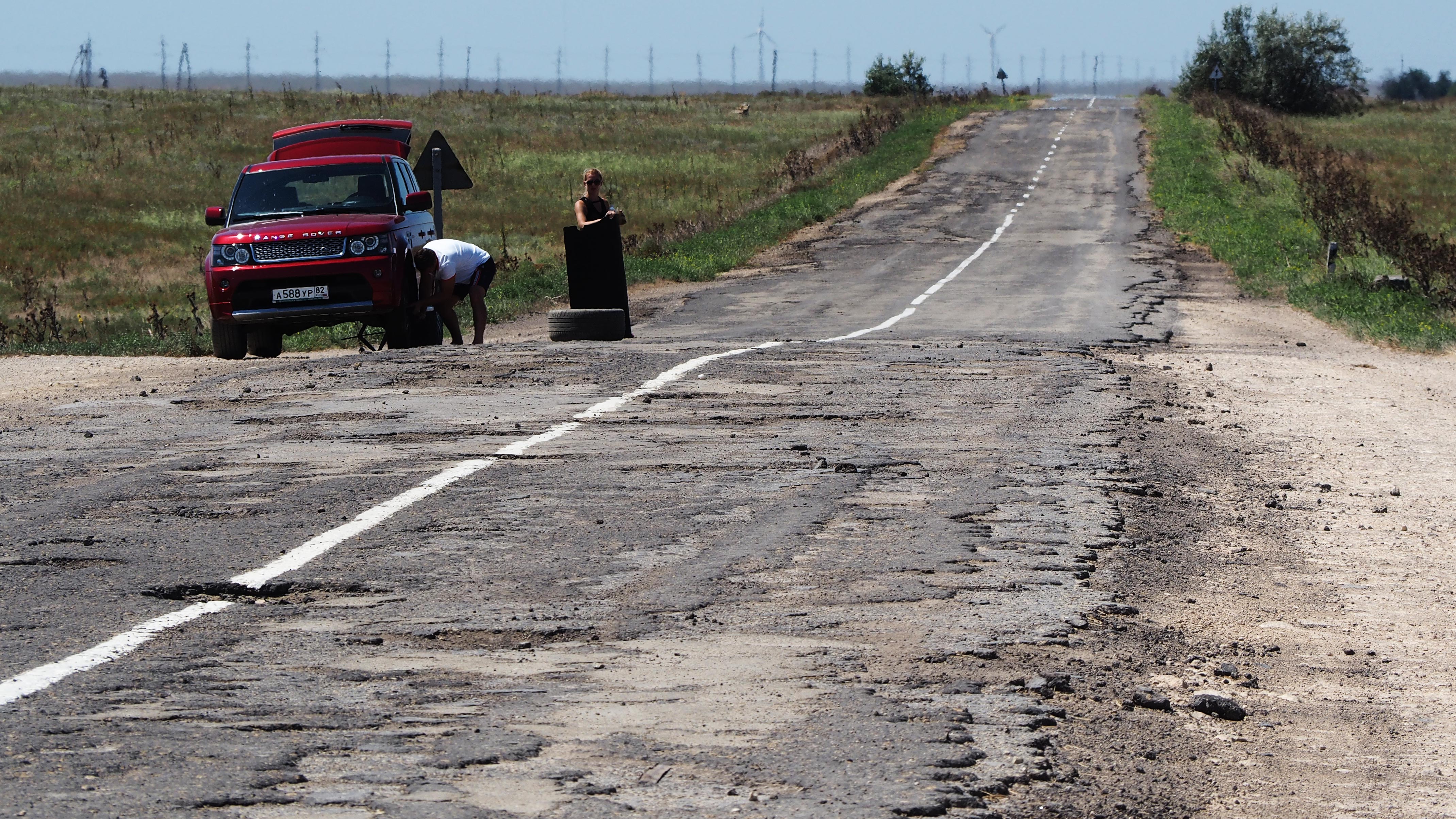 ужасающее состояние дорог в Крыму